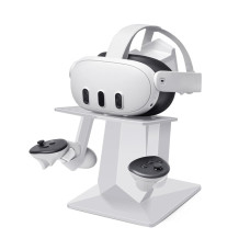 VR Stand Compatible with Meta Quest 3/Meta Quest 2, Headset Display Holder and Controller Mount Station, with More Stable and Heavy Base - White